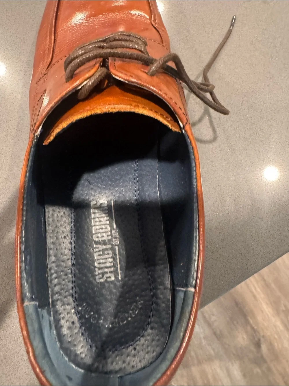 Men's Classic Brown Leather Lace-Up Dress Shoes size 7-1/2